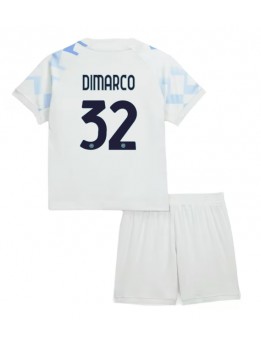 Billige Inter Milan Federico Dimarco #32 Bortedraktsett Barn 2025-26 Kortermet (+ Korte bukser)